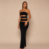 Catalina – vestido largo de silueta ajustada con aberturas sensuales