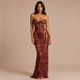 Gabriela - Vestido maxi strapless con corpiño y silueta ceñida