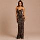 Gabriela - Vestido maxi strapless con corpiño y silueta ceñida