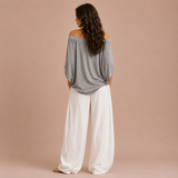 Isabela - Conjunto de blusa hombros descubiertos y pantalón