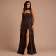 Mía - Vestido largo con abertura alta y detalle fluido al cuello