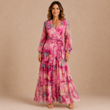 Pilar - Vestido cruzado de manga larga
