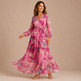 Pilar - Vestido cruzado de manga larga