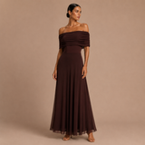 Ingrid - Vestido Hombros Descubiertos de Caída Fluida