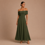 Ingrid - Vestido Hombros Descubiertos de Caída Fluida