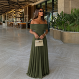 Ingrid - Vestido Hombros Descubiertos de Caída Fluida