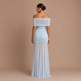 Adella - Vestido Escote Asimétrico con Abertura Drapada