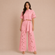 Cecilia - Conjunto de encaje bordado y pantalón palazzo con lazo