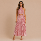 Aitana - Conjunto estampado geométrico con falda midi