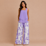 Cristina - Conjunto top asimétrico y pantalón palazzo