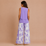 Cristina - Conjunto top asimétrico y pantalón palazzo