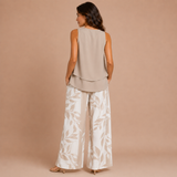 Cristina - Conjunto top asimétrico y pantalón palazzo