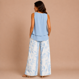 Cristina - Conjunto top asimétrico y pantalón palazzo