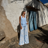 Cristina - Conjunto top asimétrico y pantalón palazzo