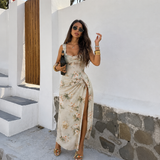 Aurora - Conjunto top escote cuadrado con falda satinada