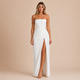 Eva - Vestido maxi strapless con fruncido lateral