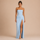 Eva - Vestido maxi strapless con fruncido lateral