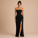 Eva - Vestido maxi strapless con fruncido lateral