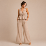 Paloma - Conjunto de rayas con top escote en V