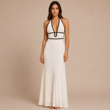 Teresa - Vestido maxi de crochet con escote halter