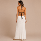 Teresa - Vestido maxi de crochet con escote halter