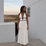 Teresa - Vestido maxi de crochet con escote halter