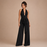 Triana – mono con escote halter profundo y cintura envolvente