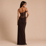Alessia – vestido de silueta esculpida con encaje estructurado