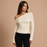Camila – blusa asimétrica de corte elegante con efecto envolvente