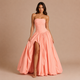 Isabela - Vestido strapless con corpiño fruncido y falda voluminosa