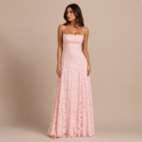 Mariana - Vestido largo de encaje con espalda descubierta