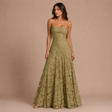 Mariana - Vestido largo de encaje con espalda descubierta