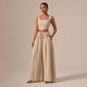 Rocía - Conjunto crop top escote recto y pantalón palazzo con cordón