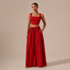Rocía - Conjunto crop top escote recto y pantalón palazzo con cordón