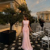 Mónica - Vestido maxi ceñido con nudo frontal y falda sirena