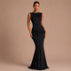 Mónica - Vestido maxi ceñido con nudo frontal y falda sirena