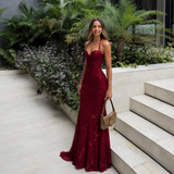 Rebeca - Vestido maxi con corpiño con copa y bordado floral