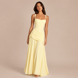 Claudia - Vestido maxi con tirantes finos y falda fluida
