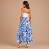 Iria – falda midi fluida con estampado ornamental