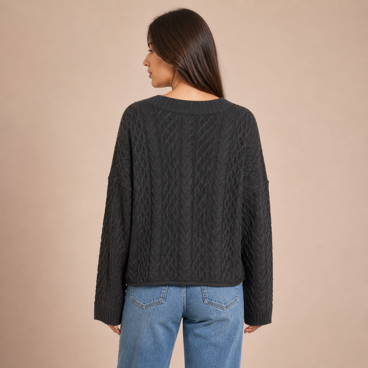 Marisol – cárdigan de punto trenzado oversize con esencia clásica relajada