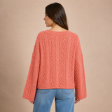 Marisol – cárdigan de punto trenzado oversize con esencia clásica relajada