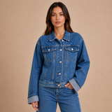 Nora – chaqueta denim clásica de corte recto atemporal