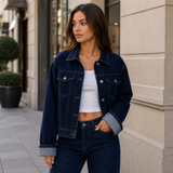 Nora – chaqueta denim clásica de corte recto atemporal