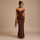 Yolanda - Vestido maxi hombros descubiertos y escote en V