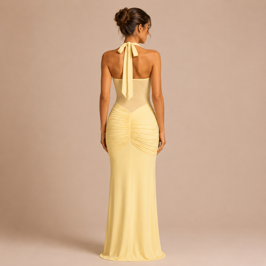 Chloe - Vestido Drapado Mantequilla