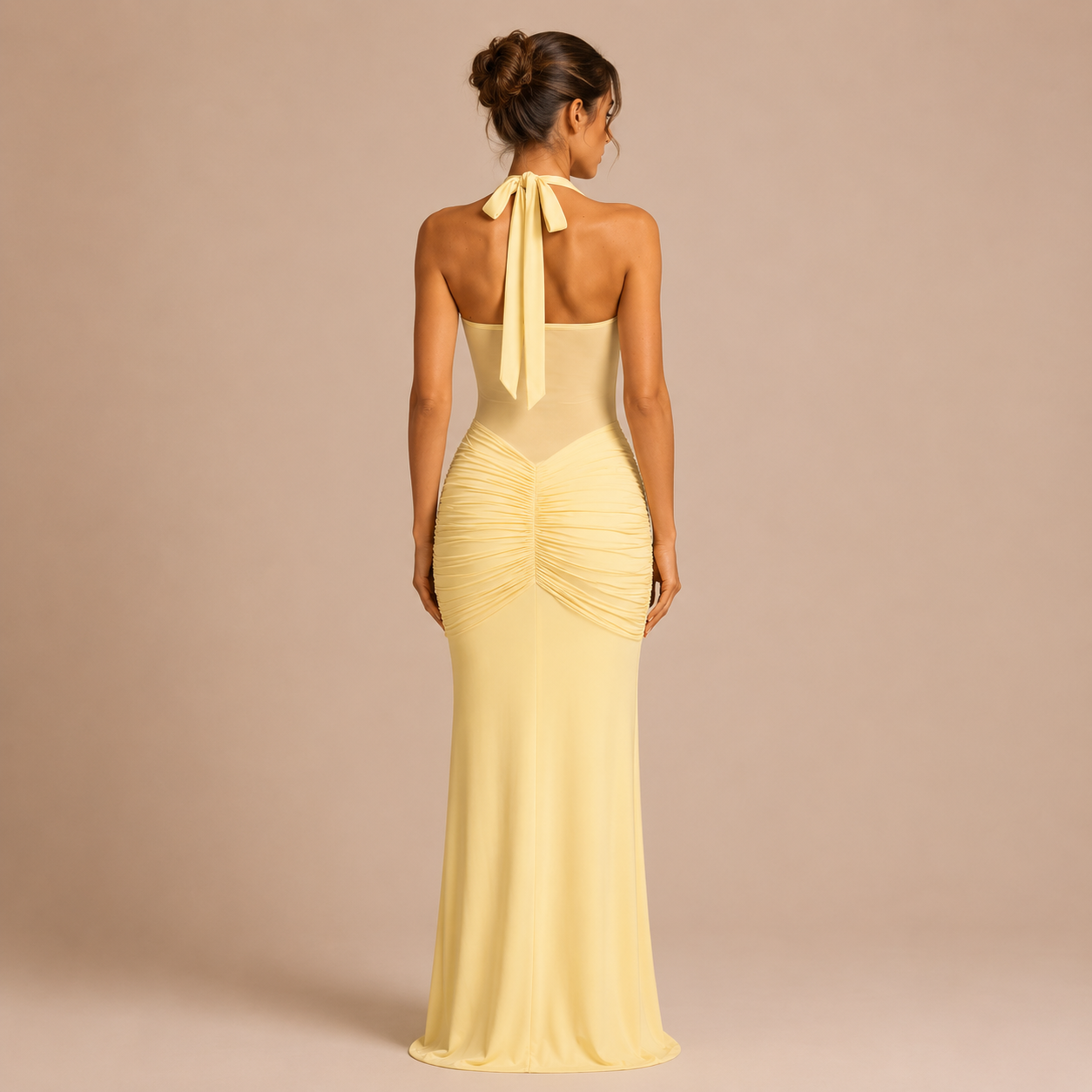 Chloe - Vestido Drapado Mantequilla
