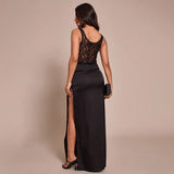 Alina – vestido con encaje y corte lateral