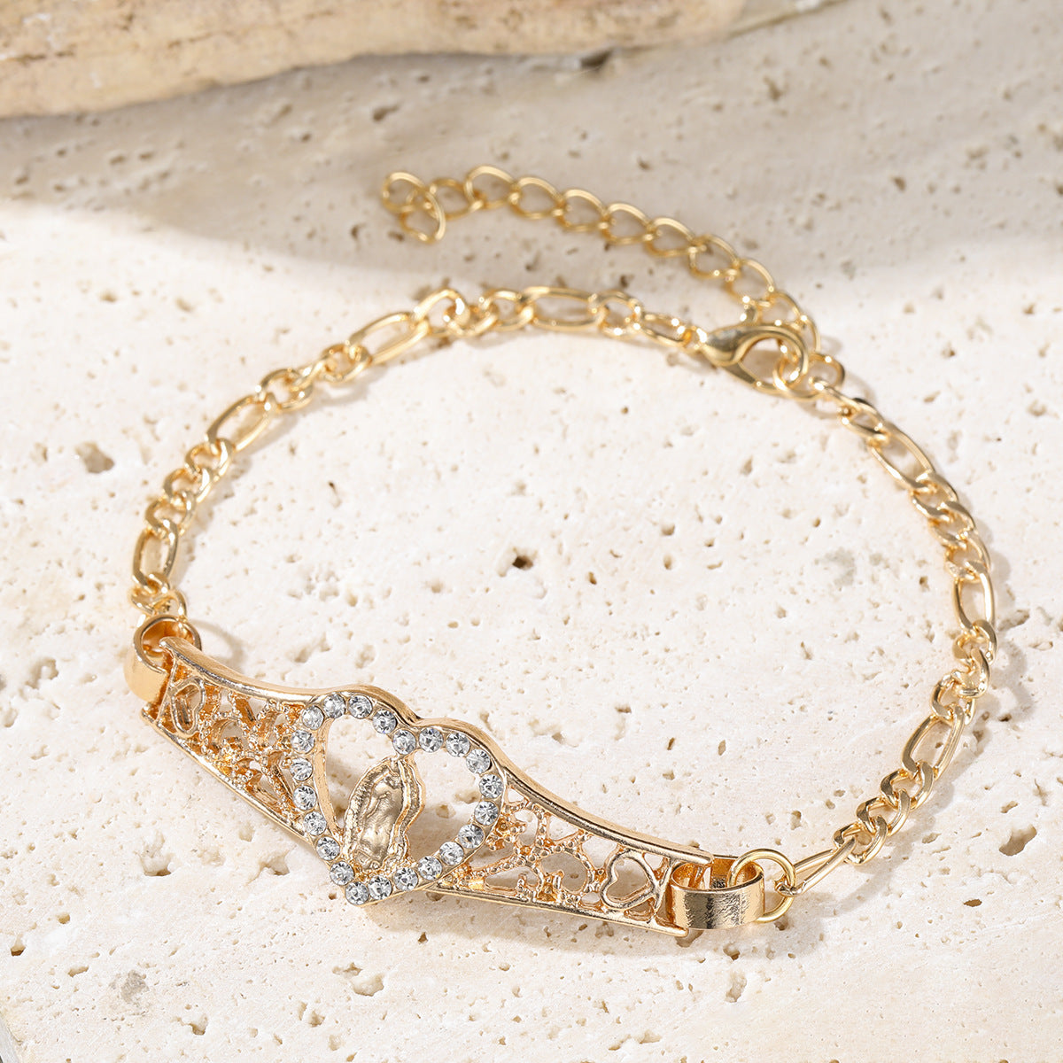 Pulsera con corazón de brillantes