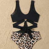 Bañador de estampado de leopardo elegante
