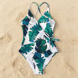 Bañador con estampado tropical